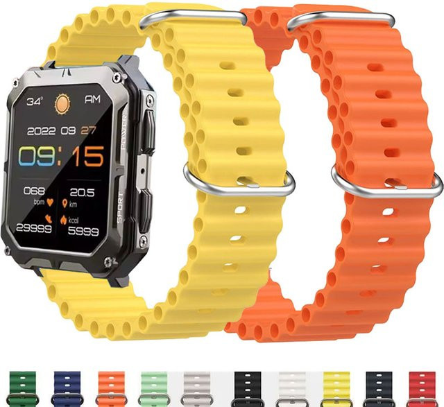 Hiyii Uhrenarmband Silikon, Schwarz, C20 Pro, Unisex - Bild 1