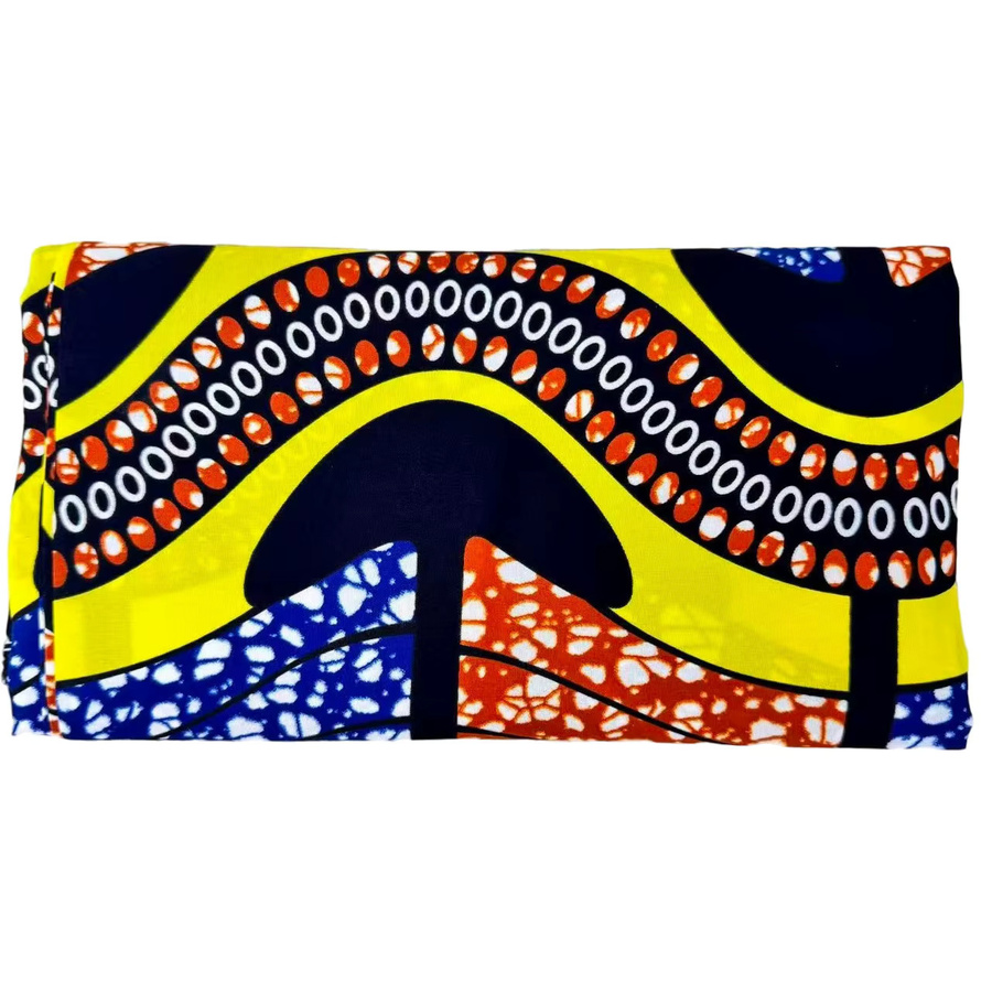 WENYUYA Angora-Stoff im afrikanischen Stil mit geometrischem Druck, Mehrfarbig, 6 Yard - Bild 4