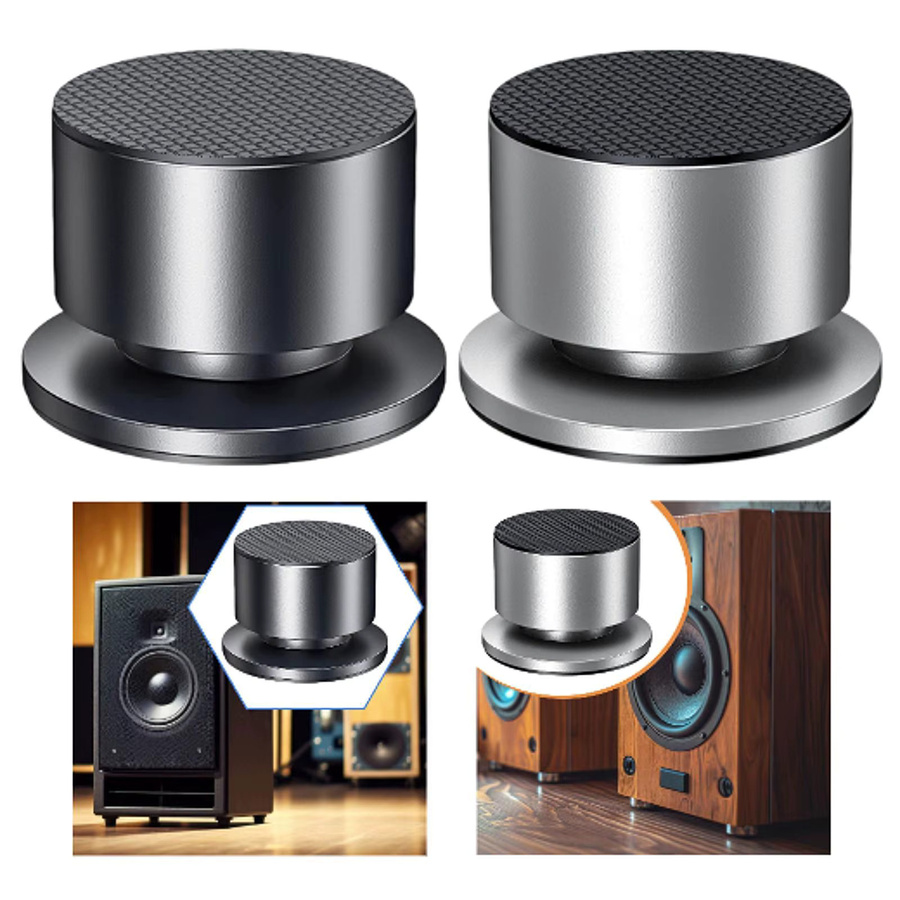 MagiDeal Lautsprecher-Spikes in Silber, stoßdämpfende Aluminium-Ersatzfüße zur Isolation für Heimkino-Audio, Subwoofer und DAC-Verstärker - Bild 6