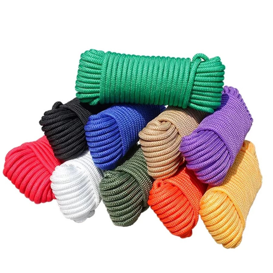 Multifunktionale Nylon Wäscheleine rutschfest und winddicht, 10 m, Orange/Mehrfarbig - Bild 3