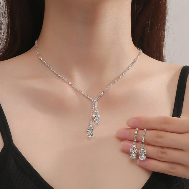 YIRAN Jewelry Schmuckset, Zirkonia, Damen, Silberfarben - Bild 1