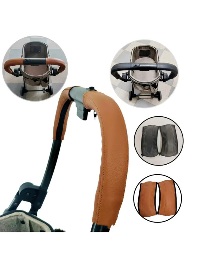 Universelle Lenkerabdeckung für Kinderwagen in Braun mit ergonomischem Design und rutschfester Textur - Bild 5