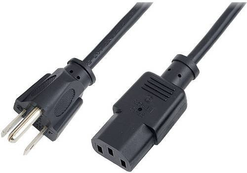 LogiLink Strom Anschlusskabel mit NEMA 5-15 Stecker und Kaltgeräte-Stecker C13, Schwarz, Länge: 1,80 m - Bild 1
