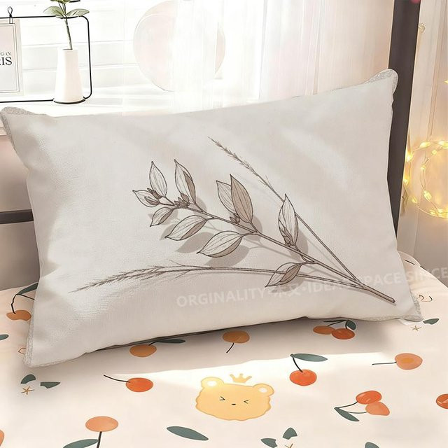 JMG Clothing Kissenbezug mit Blumen- und Grasmuster in Weiß, Rechteckig, B: 60 cm, H: 40 cm - Bild 1