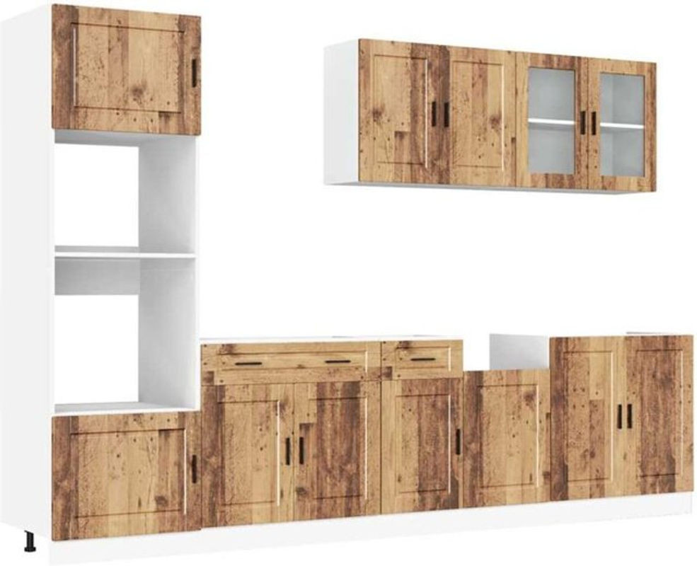 Vidaxl Küchenschrank-Set Kalmar in Braun im Landhausstil aus Holzwerkstoff und Glas mit 7 Teilen - Bild 1