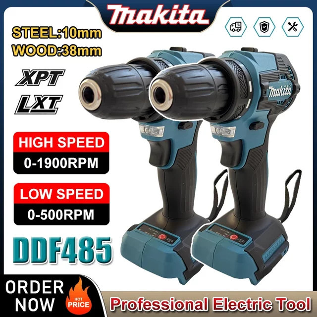 Makita LXT Akku-Bohrschrauber DDF485 mit bürstenlosem Antrieb, 10 mm Bohrfutter, Blau - Bild 1
