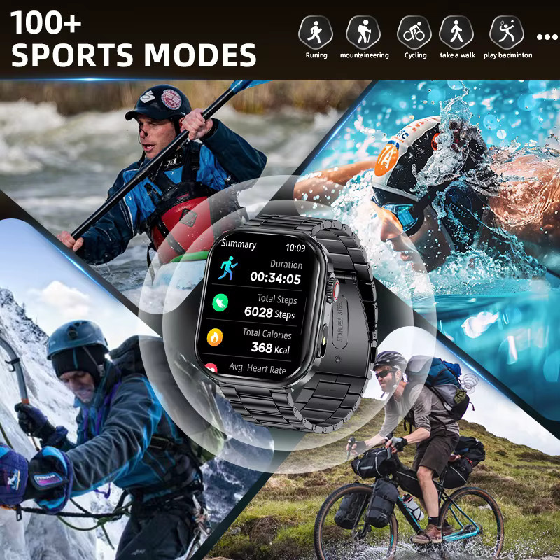 LIGE Smartwatch, Edelstahl, Schwarz, Herren - Bild 5