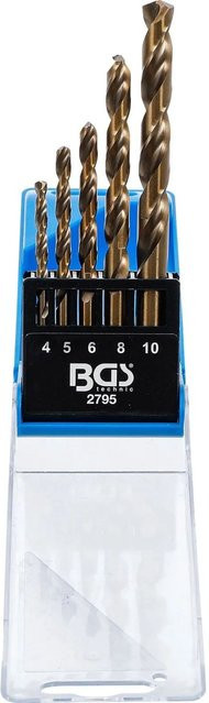 BGS Spiralbohrer Satz HSS-Cobalt aus Stahl in Silber, 5-teilig, 4-10 mm - Bild 1