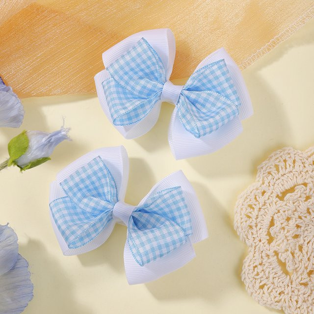 BABY BOWS Haarspangen, Blau Kariert, Kinder - Bild 1