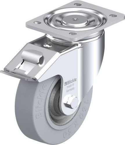 Blickle Lenkrolle LH-SE 160K-FI-SG mit Feststeller in Silber und Grau, Rad-Durchmesser: 160 mm, Tragfähigkeit: 450 kg - Bild 1