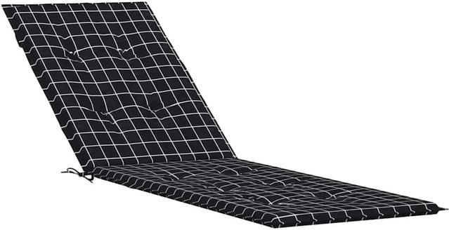 vidaXL Liegestuhl-Auflage aus Oxford-Gewebe in Schwarz-weiß mit Karomuster, wasserabweisend und atmungsaktiv - Bild 1