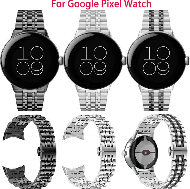 Uhrenarmband Edelstahl, Schmetterlingsschnalle, Google Pixel Watch 2 - Bild 1