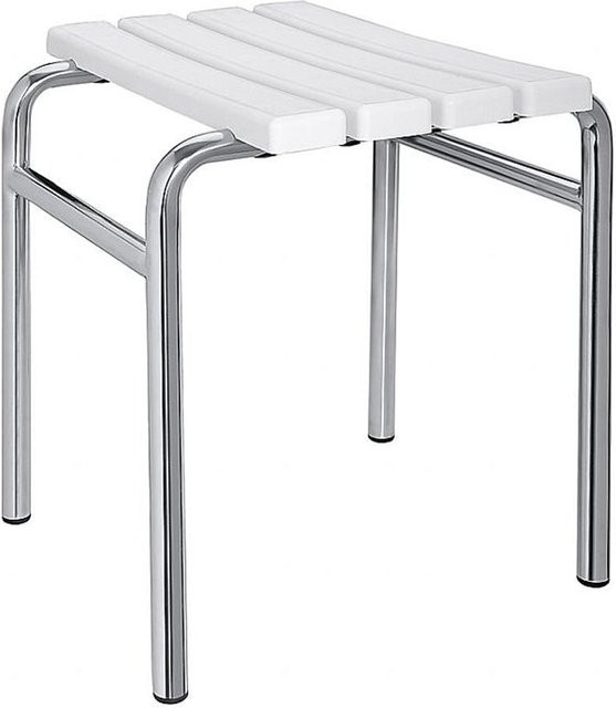 Brillantbad BELP Hocker aus Edelstahl und Kunststoff in Weiß, B/T/H: 44 x 45 x 40 cm - Bild 1