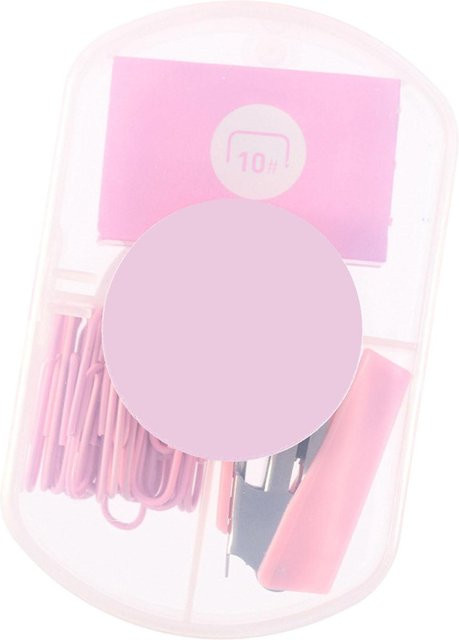 Tragbares Mini-Heftgerät von GoolRC in Rosa für Schule und Büro inklusive Heftklammern und Büroklammern - Bild 1