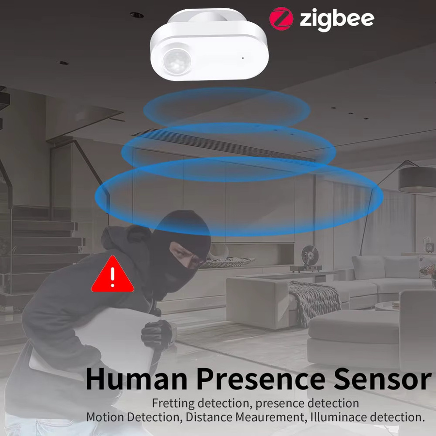 Haozee Zigbee Human Presence und PIR-Bewegungssensor mit Helligkeitsdetektor in Weiß, batteriebetrieben, kompatibel mit Zigbee2mqtt und Home Assistant - Bild 5