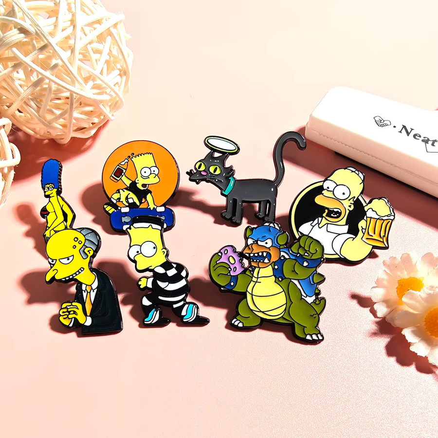 The Simpsons Broschen, Emaille-Pins, Bunt, 7 Stück - Bild 5