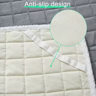 Anqianny Matratzenauflage aus Milchsamt in Braun, weich und atmungsaktiv, gesteppter Matratzenbezug für Winter, B/T: 150 x 200 cm - Bild 2