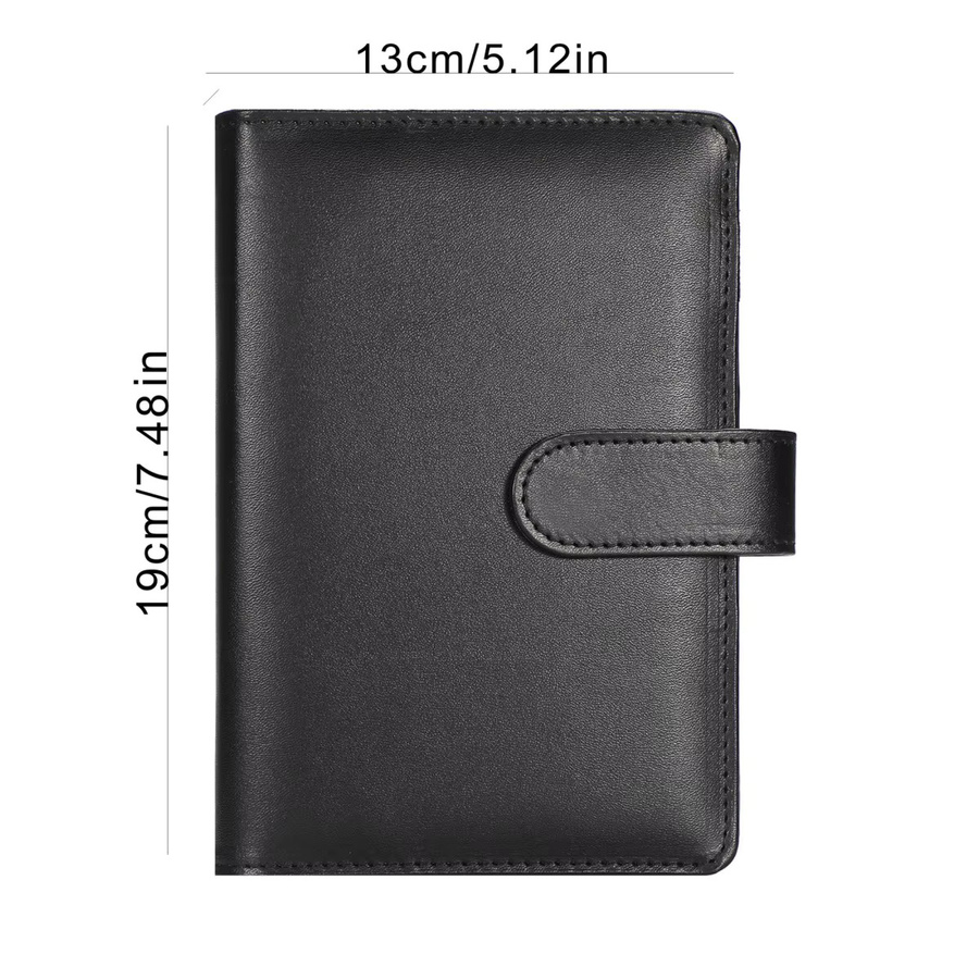 lidafish A6PU Bargeldaufbewahrungsbuch in Lila mit 8 Reißverschlusstaschen, 12 Planblättern und 3 Etikettenaufklebern - Bild 2