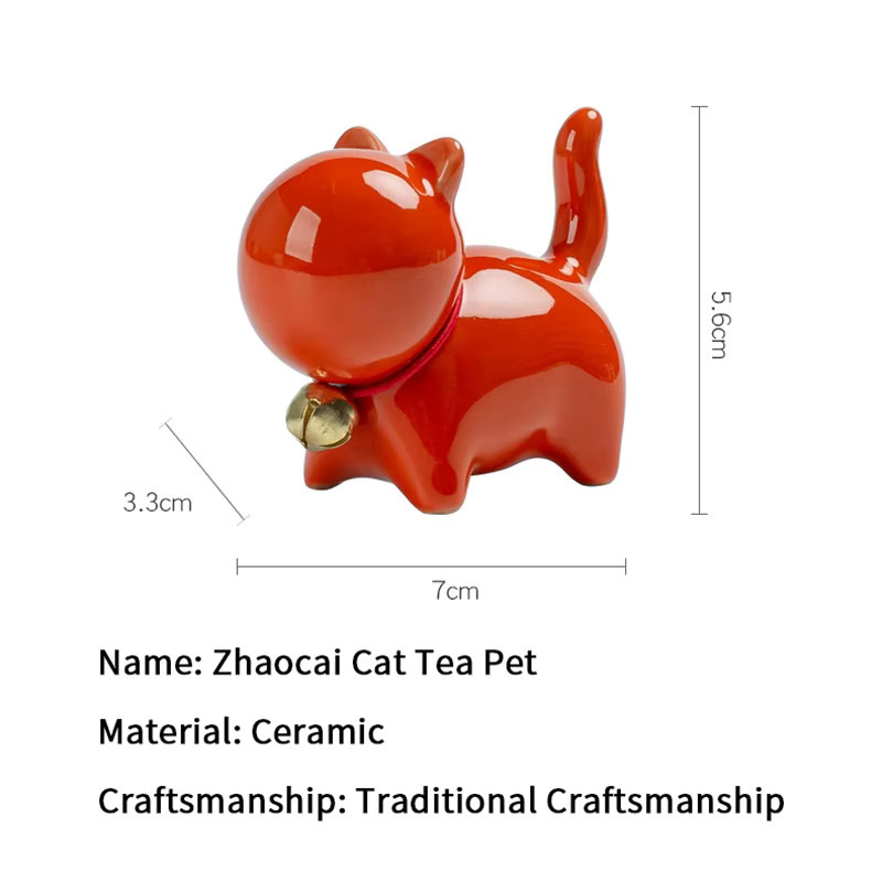 TPXCKz Keramik Kätzchen Figur als kreatives Tier Ornament für Tee-Sets und Desktop-Dekoration - Bild 4