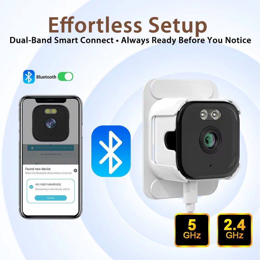 NINIVISION O-Kam Pro Mini-Fenster-IP-Kamera mit 5MP Auflösung, 5G und 2,4G WLAN, Menschliche Erkennung und Schwarzlicht-Nachtsicht, Weiß - Bild 2