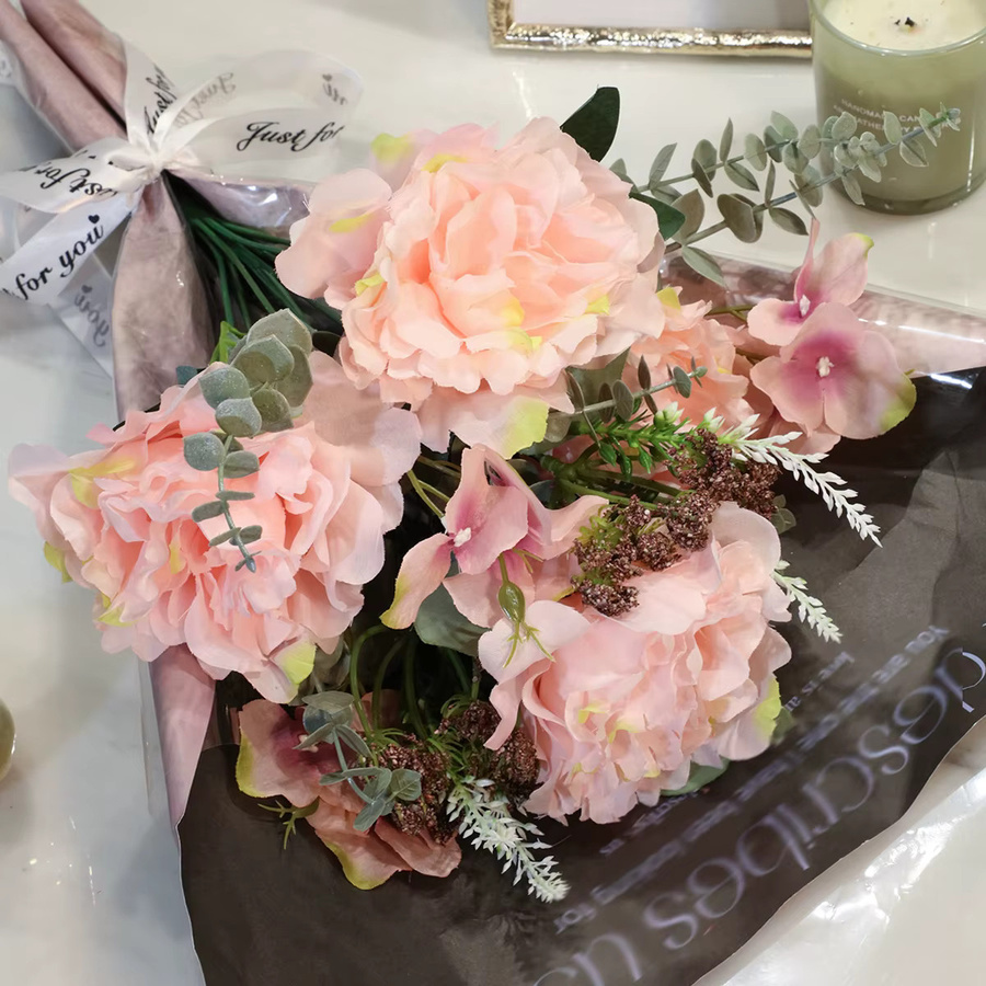 XIYA FLOWER Künstliche Chrysanthemen in Weiß und Pink für deine Herbstdekoration und Tischgestaltung - Bild 1