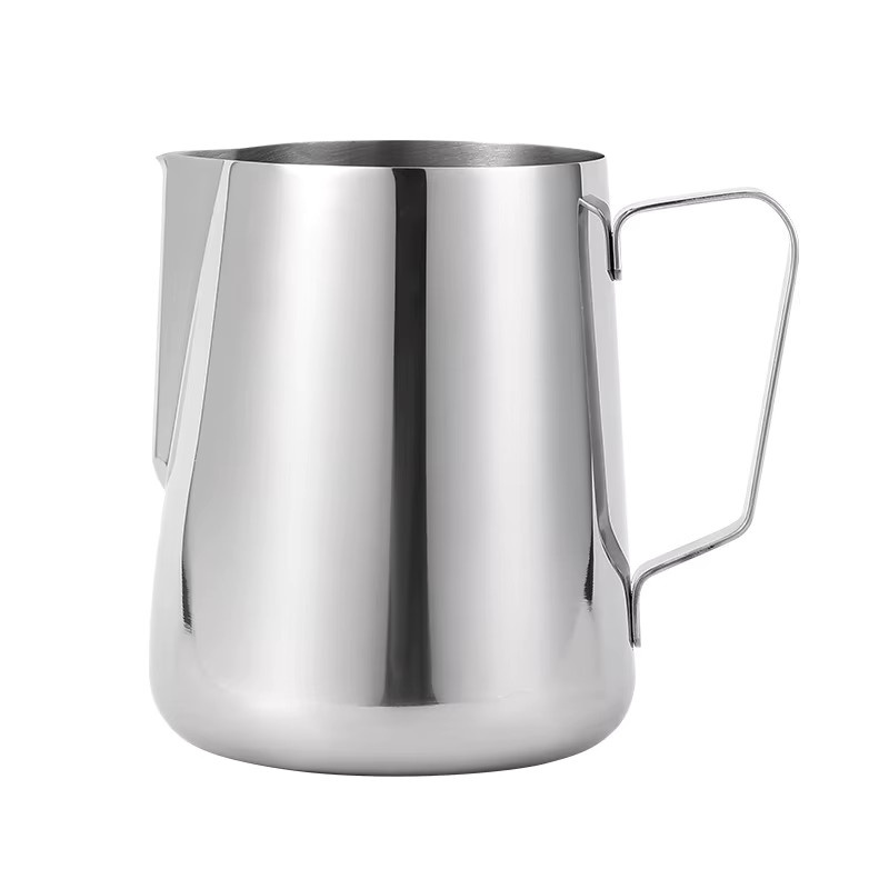 PKFC Professioneller Edelstahl-Kaffeeaufschäumer mit Ausgießer für Latte Art in Silber - Bild 6