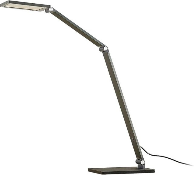 Lucande LED Tischlampe Mion in Alu-grau, dimmbar, modern, Arbeitszimmerleuchte, B/T/H: 36,5 x 12,0 x 41,0 cm - Bild 1