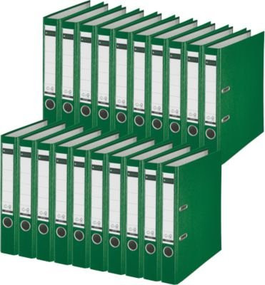 LEITZ Ordner 1015 DIN A4 mit 52 mm Rückenbreite in Grün, 20 Stück - Bild 1