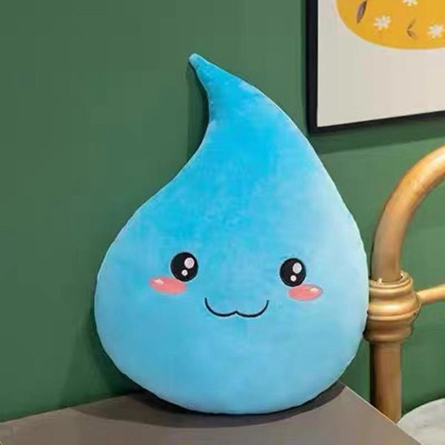 HomeHarmony Regentropfen-Plüschkissen in Blau für Sofa und Heimdekoration, Durchmesser: 45 cm - Bild 1