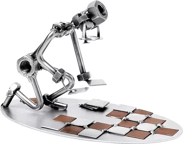 Schraubenmännchen Fliesenleger von Hinz & Kunst aus Metall in Silber - Bild 1