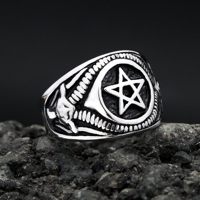owlucky Ring Edelstahl, Vintage, Silber, Unisex - Bild 1