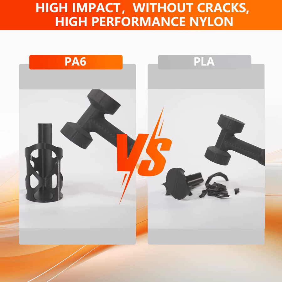 Eryone Nylon-PA6-Filament für FDM 3D-Drucke, 3 kg, Transparent und Schwarz - Bild 2