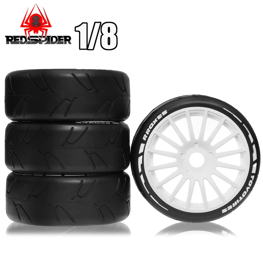 RS RC Flat Track Auto Rallye Autoreifen und Felgen, 1/8 Skala, 103 mm OD, 17 mm Sechskant - Bild 4