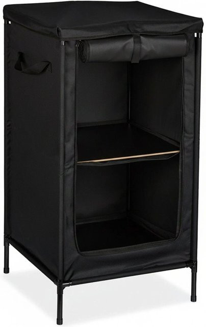 Relaxdays Campingschrank aus Metall in Grau mit 2 Ablagen, H x B x T: 87 x 47,5 x 47,5 cm - Bild 1