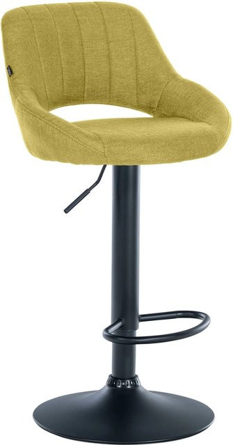 DELUKE Barhocker SEGAD mit Lehne, Stoff und Metall, Grün/Schwarz, B/T/H: 46,5 x 48 x 85 cm - Bild 1