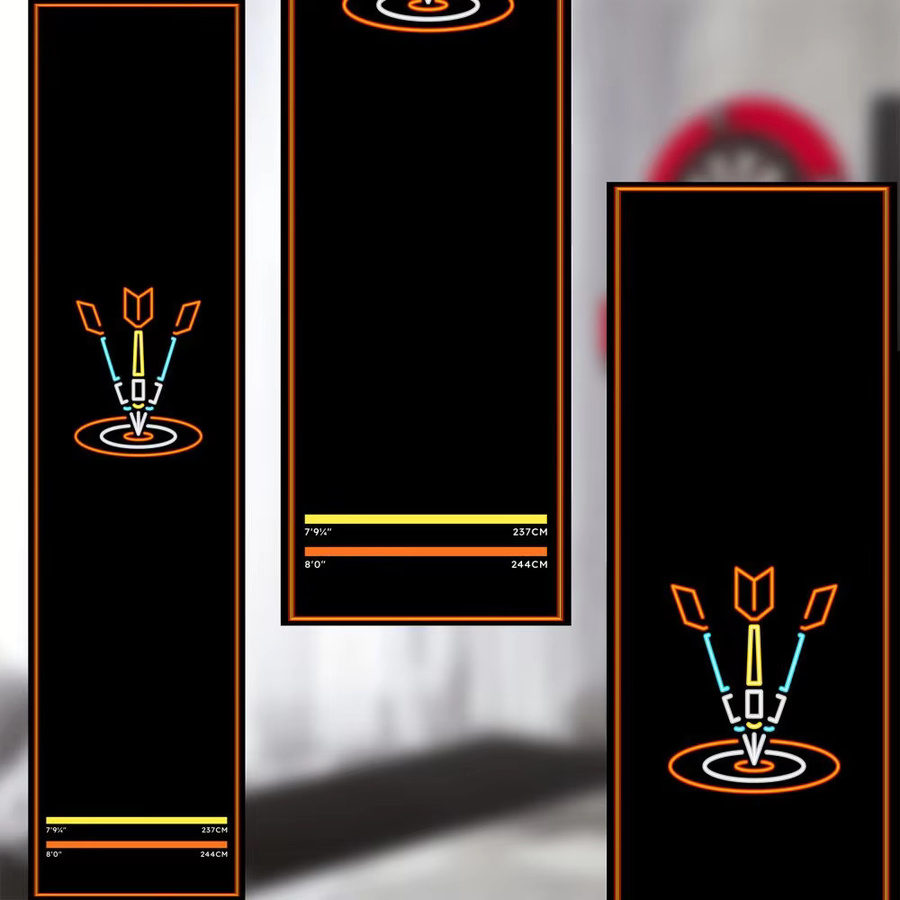 VIKAMA Professionelle Dart-Matte mit Wurflinien, rutschfest und verschleißfest, Schwarz, Breite: 260 cm - Bild 4