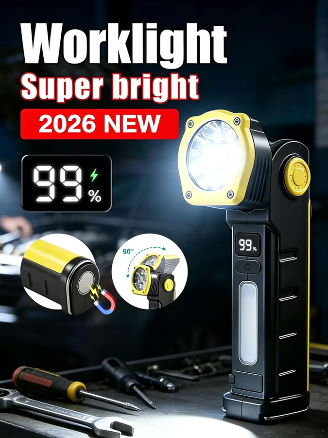 Paweinuo COB-LED-Arbeitsleuchte mit Magnet und wiederaufladbarem Akku für professionelle Einsätze, Camping und Reparaturen - Bild 5