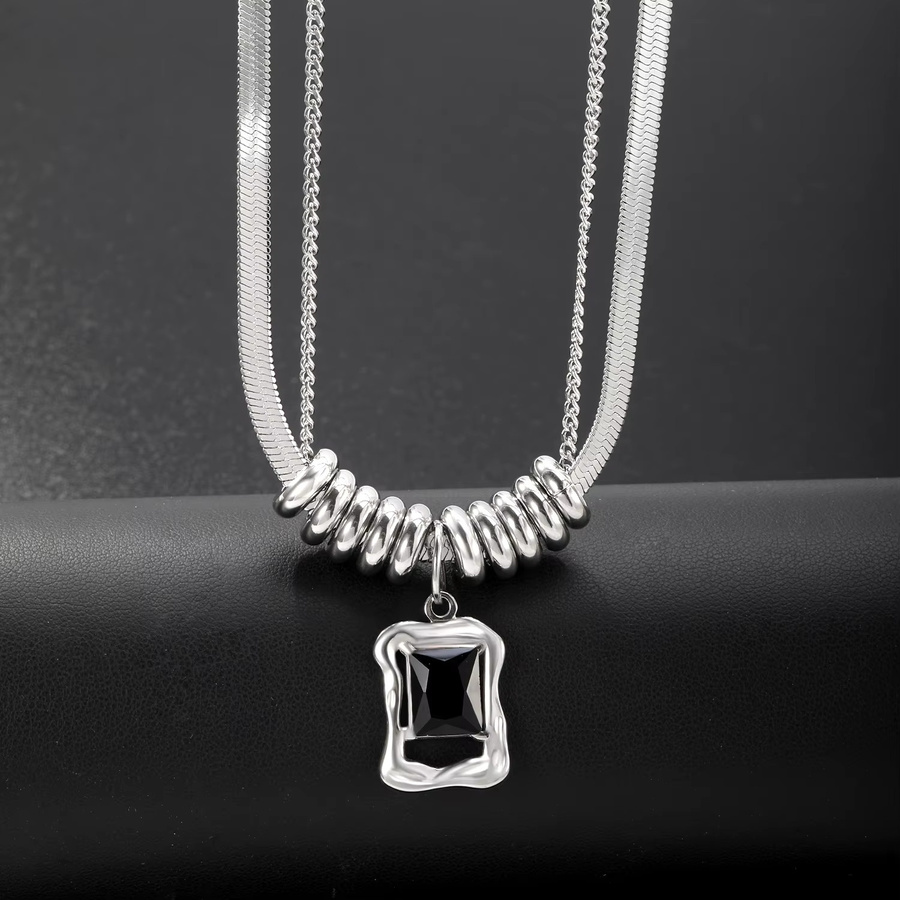 LUXUKISSKIDS Halskette, Titan, Silber, Zirkonia, Unisex, Punk - Bild 3