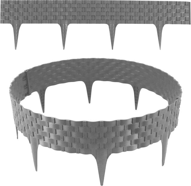 Aquagart Rasenkante Rattanoptik in Grau aus Kunststoff, 4 Module, B/H: 80 x 4 cm - Bild 1