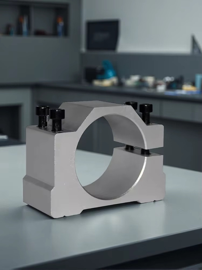 ZUIDID Aluminium-Spindelklemme mit Schraube in Silber für CNC-Graviermaschinen und Motorhalterungen, Durchmesser: 38-70 mm - Bild 3