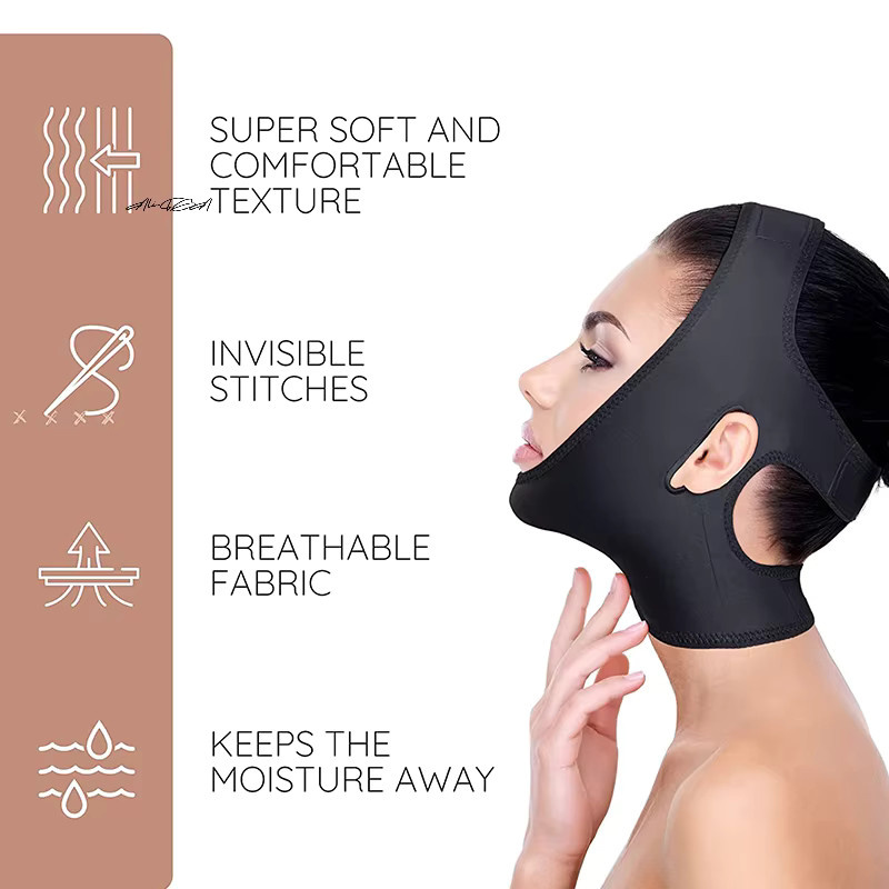 Gesichtsmaske mit Hals- und Kinnschlankheitsgürtel, Unisex - Bild 4