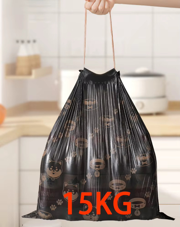 Willstar Müllsäcke mit Kordelzug in Schwarz, verdickt und auslaufsicher, Einweg-Plastiktüten für die Küche und das Zuhause - Bild 2