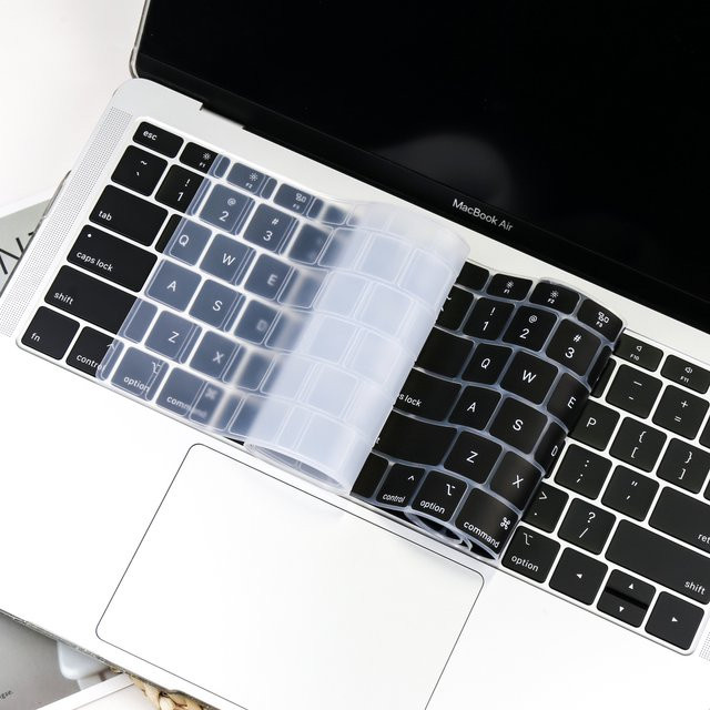 Transparente Silikon-Tastaturabdeckung für Apple MacBook Air 13 A2179 A2337 M1 2020 mit Bildschirm-Schutzfolie aus TPU - Bild 1