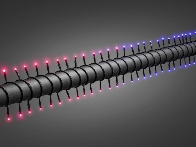 Konstsmide LED Microkette mit 40 Lichtern in Rot und Blau mit Farbwechsel für den Außenbereich - Bild 1