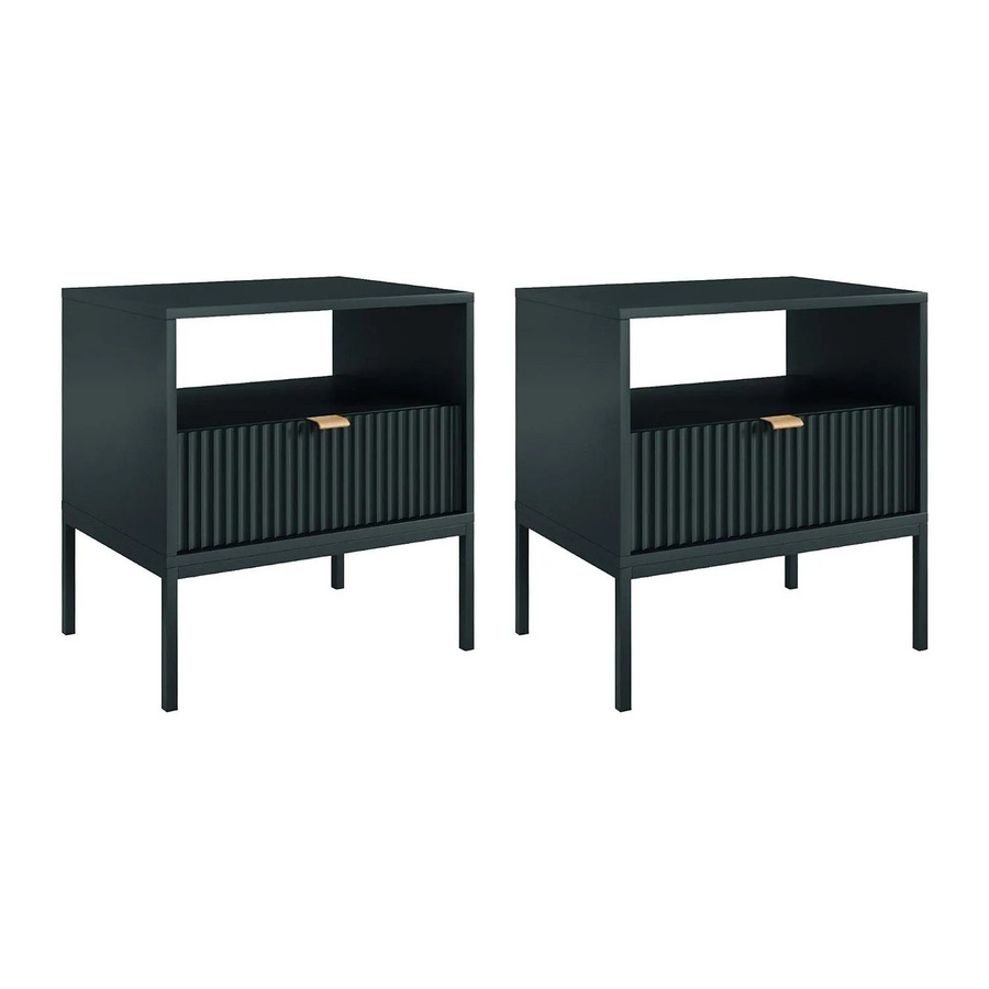 Nachttisch Liouba von Pascal Morabito in Schwarz, Höhe: 54 cm - Bild 2
