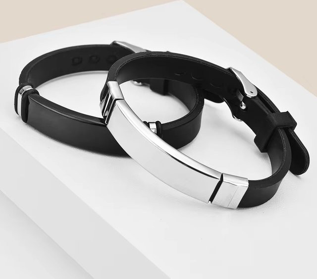 YiYuYiHua Armbänder, Edelstahl, Silikon, Unisex - Bild 1