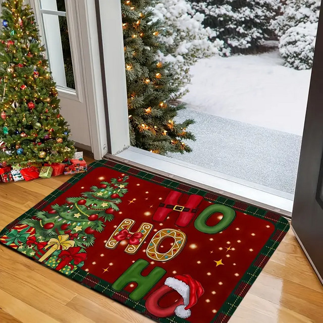 VIKAMA Weihnachtsteppich als weiche und rutschfeste Bodendekoration für Badezimmer und Eingangsbereiche - Bild 1