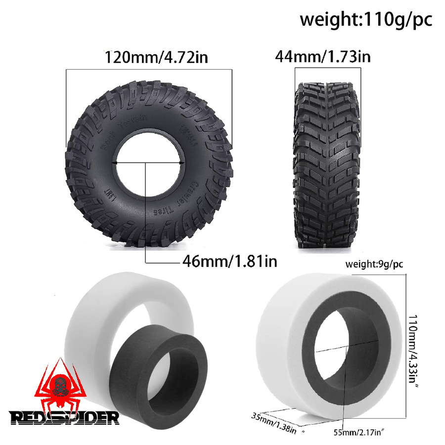 RS RC 1,9 in Reifen, 4-teiliges Set, Schwarz - Bild 3