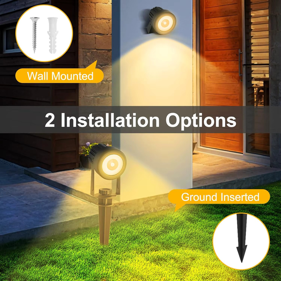 Crepow Solar LED Außenlampe IP65 Schwarz für Garten und Wege mit Wandmontage und Akzentbeleuchtung - Bild 3