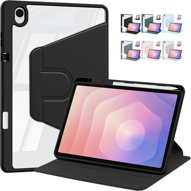 Samsung Galaxy Tab S11 5G 11 Zoll 2025 Hülle mit magnetischem Acryl-Ständer und Stiftschlitz in Schwarz und Lavender - Bild 1